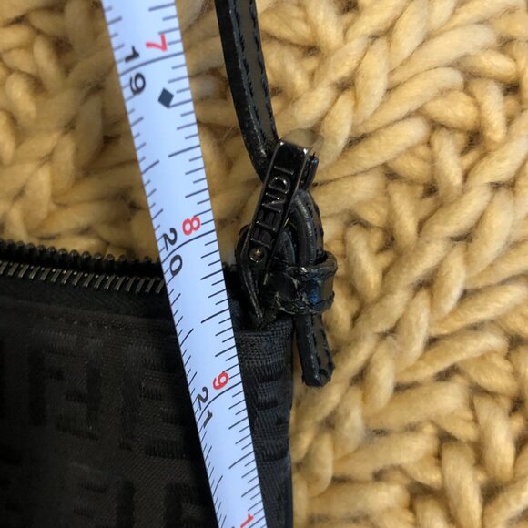 FENDI Zucca Black Leather and Nylon Gun Metal Hardware Bag w COA - Picture 7 of 13